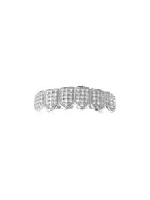 1 Set Hip Hop Rap Style Shiny Grillz Teeth Cap For Top & Bottom Grill, Suitable For Daily Wear By Men & Women - Multicolor - View 4