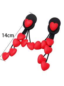 MARLIWOO 1 Pair Bohemian Style Heart Tassel Decorated Vintage Long Earrings For Women