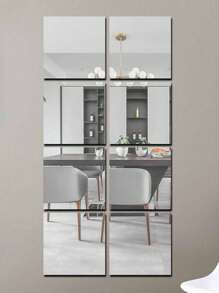 2/4 Peças Adesivo de Espelho de Parede, Espelho Corpo Inteiro para Casa, Espelho Corpo Inteiro para Quarto, Espelho Macio Autoadesivo, Acrílico, Durável e Não Frágil