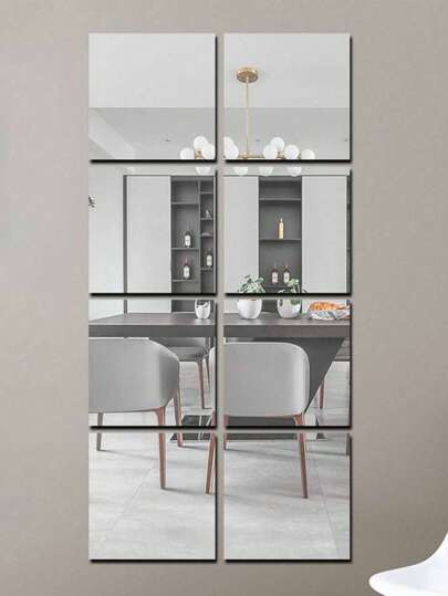 2/4pcs Mirror Wall Sticker, Home Full-Body Mirror, Bedroom Full-Body Mirror, Self-Adhesive Soft Mirror, Acrylic, Durable And Not Fragile Home Decor Back To School Room Decor School Supplies