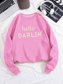 Hello DARLIN Women's Fashion Sweatshirts - 粉色 - 查看 1