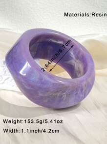 1 pieza Pulsera gruesa asimétrica morada, con volantes deslumbrantes y sensuales, adecuada para mujeres, accesorio ideal para ocasiones de fiesta