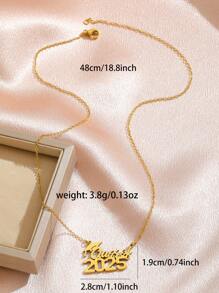 1pc Graduation Hat For The Year 2025 Necklace Stainless Steel Gold Color Sandblasted Necklace For Boys Girls Classmates Friends Graduation Gift
