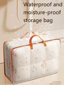 Large Capacity Waterproof Storage Bag, Foldable Clothing Storage With Handles, Large Capacity Storage,Household Large-Capacity Clothing Quilt Storage Bucket, Dust And Moisture-Proof Bag, Double Zipper With Handle, Storage Box, Moving Travel Storage Basket, Ideal Storage, Under-Bed Storage