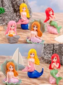 1pc Miniature Mermaid Figurines, Garden Accessories For Crafts, Terrarium, Miniature Moss Landscape Decorations, Birthday Cake Decoration Fly Wing Figurines(Some Parts Are Sent Random)