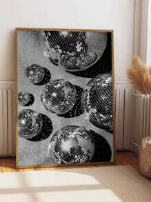 1pc, Party Canvas Decoration, Funny Disco Wall Arts, Idea Gift, Disco Ball Light Picture Poster Printing, Home Decor Painting For Living Room, Bedroom, Bar,Optional Frame