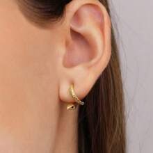 1 par de pendientes únicos diseñados con serpiente de cobre, con múltiples estilos de uso, pendientes de moda minimalistas para mujeres