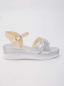 Women's Wedge Heel Thick Sole Sandals, Colorblock Bohemian Strap Design, Lightweight & Comfortable