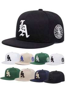 1 pièce Casquette de Baseball pour hommes avec broderie lettres LA, casquette Hip Hop. Convient pour la rue, l'extérieur, les sports, les vacances, les cadeaux. Accessoire de mode.