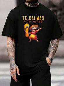 Camiseta divertida de Abuela para hombres - Camiseta gráfica Te Calmas o te Calmo - Humor de abuela latina - Regalo perfecto para familiares y amigos hispanos - Varias tallas - Negro - Ver 1