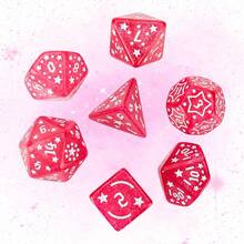 Easytoday 7pcs/Set New Star Carving Dice Set, Acrylic D4 D6 D8 D10 D20 Polyhedral Dice With 8 Colors, High Quality For Tabletop Games - Multicolor - View 6