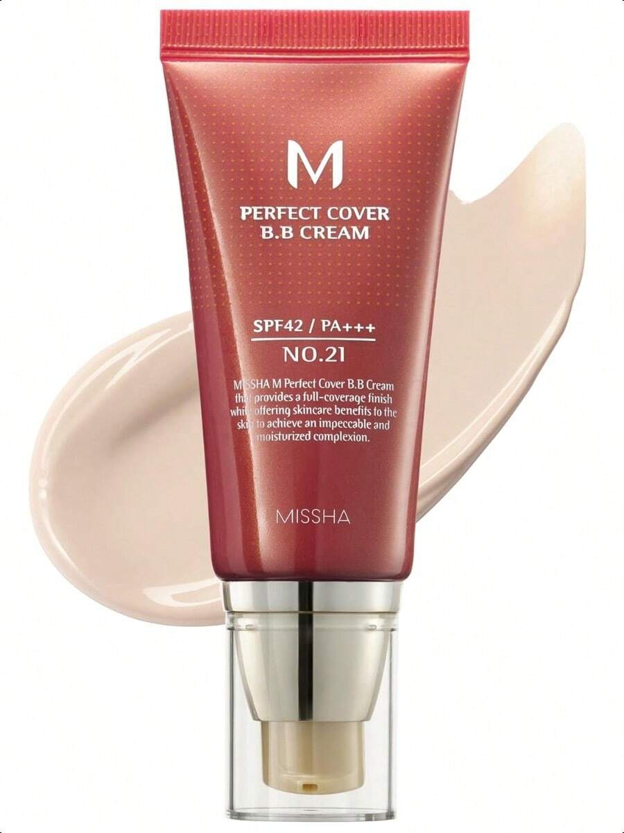 Missha M Perfect Cover BB Cream No.21 Light Beige - Light With Cool Undertone SPF 42 PA +++ 1.69 Fl Oz - Tinted Moisturizer For Face With SPF - No.21 (Light Beige) - View 1