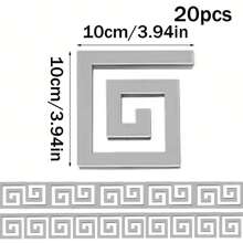10/20pcs Self-Adhesive Mirror Wall Stickers, Size 10x10cm, 3D Geometric Acrylic Mirror Stickers, DIY Removable Mirror Decals, Shatter-Proof, Perfect For Home Decoration In Living Room, Bedroom, Kitchen, Cabinet Edges, Windows, Wall Skirting, Ceiling, And Cornice