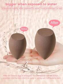 1/5/10/50pcs Brown Makeup Sponge Blenders, Fine & Natural Application, Suitable For All Skin Types, Alcohol-Free, Large & Small & Mini Makeup Blending Sponges, For Applying Foundation & Concealer, Portable Makeup Tools, Ideal For Christmas, New Year, Mother's Day, Graduation Gifts - Multicolor - View 4