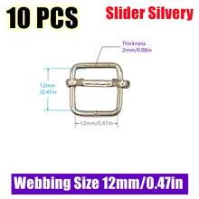 10Pcs/Pack Metal Adjustable Slide Buckles Tri-Glide Rectangle Adjuster Strap Slider For Backpack Clothing Hardware Accessories - Multicolor - View 14