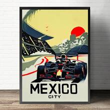 1PC National Landscape Architecture Racing Competition Posters Prints Canvas Painting Pictures Home Living Room Decor Gift Wall Arts Optional Frame ,Wall Art With Frame - Multicolor - View 5