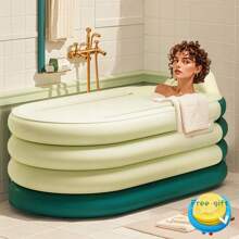 Home-Use Inflatable Bathtub For Adults; Thickened Bathtub For Bathing; Portable Storage; Ice Bath; Bathing Bucket; Fumigation Bathtub. Bathroom Decor Summer Bathroom Accessories Back To School