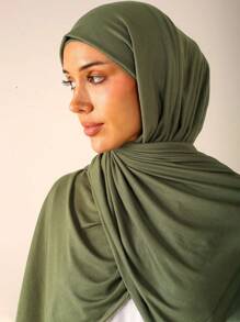 1 Stück Damen klassischer einfarbiger eleganter Lässig Schal, hochwertiges gestricktes Modal Jersey Hidschab Tuch, langer Turban Kopftuch, geeignet für den Alltag, Ausflüge und Veranstaltungen