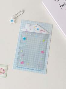 Portador de tarjeta de estudiante transparente con lazo y lindo lindo, estuche protector de tarjetas pequeño con abanico Celebrrity, regalos de vuelta a la escuela