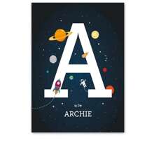 1 Pc Optional Frame Posters Wall Arts Planet Rocket Number Alphabet Nursery Wall Art Canvas Painting Nordic Poster And Print Wall Pictures Kids Room Decor ,Wall Art With Frame