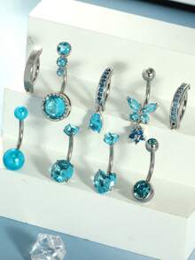 1 件吊坠肚脐穿孔首饰可爱粉色 CZ 心形蝴蝶结花朵肚脐环女士 14G 银不锈钢精致吊坠肚脐穿孔派对夏季海滩礼物性感情人节、妈妈、母亲、母亲节、礼物 - 肚環 - 查看 5