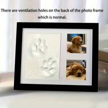 1-Piece Dog, Cat, And Pet Paw Print Souvenir Set And Photo Frame Souvenir - Premium Wooden Photo Frame, Paw Print Clay Mold, And Additional Template, Gift Souvenir (Random Color)