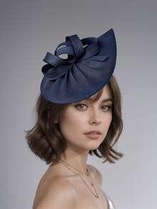 1 件女士迷人亚麻帽鸡尾酒发饰夹迷人蝴蝶结头带复古肯塔基德比迷人帽婚礼茶会帽迷你帽子小帽子迷你高顶礼帽迷你帽