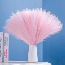 3 pièces/12 pièces Décoration de pampas rose, décoration de salon, pampas artificiels rose pâle faux petits et moelleux boho, décoration de mariage et de fête, remplissage de vase, décoration d'automne