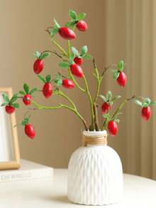 1pc Simulated Plant Tomato Tree, Room Decoration, Kitchen Decoration, Simulated Persimmon - Multicolor - View 2