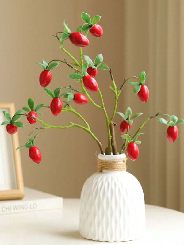 1pc Simulated Plant Tomato Tree, Room Decoration, Kitchen Decoration, Simulated Persimmon