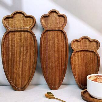 Handmade Wooden Dessert Plate Set, Oval Tray, Multi-Functional Solid Wood Plate, Lightweight Wooden Tableware, Suitable For Breakfast, Coffee, Tea, Snacks, Plants, Room Decor, Includes Cheese Board And Holiday Gift Serving Tray, All-Season Kitchen Accessory