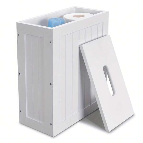 White/ Gery Bathroom Storage Cabinet, Side Cabinet With Reinforced Lid, 5.7'' X 7.1'' X 14'' Freestanding Bathroom Cabinet Entryway Cupboard Storage Organizer Unit Home Furniture Decor
