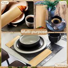 50/100个牛皮纸袋，防油一次性食品袋，牛皮纸吉事果袋，防油餐具套，适用于餐具饼干烘焙糖果 | 派对、餐饮、餐车的防漏零食包装 | 婚礼生日