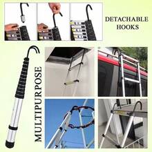 Royalswill Extension Ladder Stainless Steel Folding Ladder Portable Retractable Loft Ladder Capacity Maximum Load 150kg/330lb, EN131 - 5M-silver - View 2