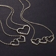 1 Peça Colar Personalizado com 1-5 Nomes, Colar Pingente Multi-Amor, Colar com Nome em Inglês da Família, Colar de Corrente Cubana de Aço Inoxidável para Homens e Mulheres, Colar Personalizado de Fonte Romântica e da Moda, Presente do Dia das Mães, Clássico e Elegante, Adequado para Família, Melhor Amigo, Material Escolar, Estudantes do Ensino Médio, Estudantes do Ensino Fundamental, Estudantes Universitários, Calouro, Segundo Ano, Estudantes Iniciantes, Estudantes Universitários