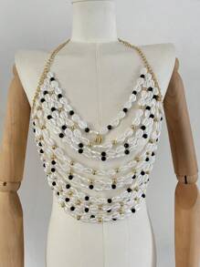 1 pezzo Catena per il corpo a tema conchiglie da vacanza - Collana a cavigliera stile boho con perle regolabili