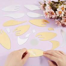 1 set, Autocollant mural de fleur de lotus en miroir acrylique 3D, auto-adhésif et amovible, convient pour la maison, le salon, la salle à manger, la chambre à coucher, le bureau, le couloir, le dosseret de salle de bain - sans électricité ni batterie nécessaire, traitement réflectif haute définition, facile à installer et à démonter, miroir mural de salle de bain, 34,8 x 24,9 cm, argent/or/noir - Multicolore - Voir 6