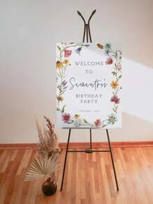 1pc - Customized Graduation Poster, Graduation Party Welcome Sign Template, Graduation Welcome Poster, Personalized Name Canvas Unframed Poster, Wild Flower Graduation Welcome Board, Memorial Wall Decor Poster, Modern Minimalist Graduation Welcome Poster, Artistic Customized Canvas Print Poster, Personalized, Unique Ideal Graduation Gift, Art Activity - Multicolor 1 - View 3