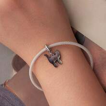 WOSTU 1PC 925 Sterling Silver Heart Bead Cat Bead Charm Pendant Fit Original Necklace Bracelet DIY Jewelry Accessories