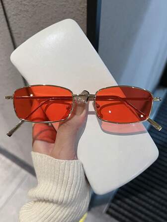 1pc Men's Retro Square Small Frame Fashion Fashion Glasses, Outdoor Shades