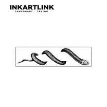INKARTLINK 非永久性纹身技术，蛇形图案临时纹身贴纸，逼真的假临时纹身，防水防汗手臂/身体纹身贴纸，持续 1-2 周，适用于男性和女性 - 黑色 - 查看 4