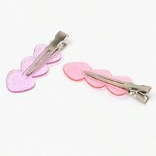 Heart Shape Candy Color Shiny Sequin Hairpin Bangs & Side Clip, Invisible Hair Clip Accessory For Women - Multicolor - View 6