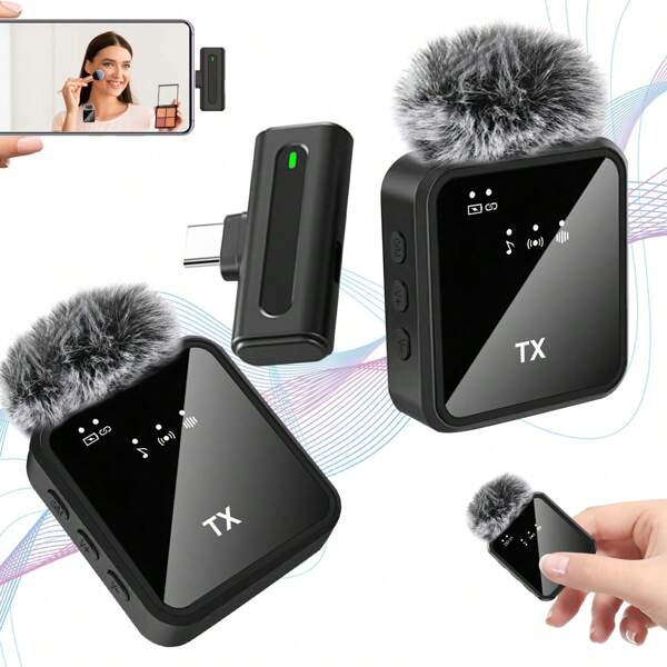 Wireless Lavalier Microphones For IPhone, IPad, Android, Camera, Mini Microphone With Noise Reduction For Video Recording