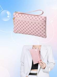 2 Piezas Cartera de muñeca y monedero - Patrón de presbicia de moda - Bolsa con cremallera pequeña para teléfono, llaves, transporte, compras, viajes, regalos - Multicolor - Ver 5