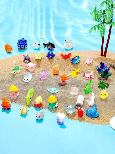 20pcs Mini Ocean Resin Animal Figurines, Micro Marine Animal Models, Plastic Ocean Creature Decorations For Aquarium, Terrarium, Fairy Garden (Random Color). Mini Resin Animals, Micro Models, Resin Decor, Mini Fish, Micro Resin Animals, Resin Animals, Animal Models, Mini Resin Animals, Mini Animals, Summer Decor, Desktop Decor. (This Product Is For Gardening Decoration, Prohibited For Use By Children Under 14 Years Old)
