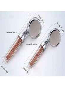 1 件带过滤器的手持花洒，串珠净水花洒，氯过滤器，节水花洒，1 件手持花洒，高压节水过滤器，ABS 材质，通用，不适用于饮用水，适合干性皮肤和头发 - 彩色 - 查看 1