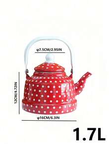 1pc Handmade Thickened Enamel Teapot, Suitable For Gas Stove Direct Heating & Pour Over Tea, Portable Water Kettle For Camping & Picnic, Christmas & New Year Creative Gift Set - Pear Shape - View 14