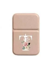 1pc Mini Pink Flower White Letters Foldable Portable Makeup Mirror,Letters Of A-Z Makeup Mirror With Bracket, Travel Mirror, Beauty Products, Desktop Makeup Mirror, Rectangular Desktop Compact Mirror Foldable Small Minimalist Makeup Mirror, Travel Portable Makeup Mirror For Women's Gift - The Best Gift For Mom And Teacher