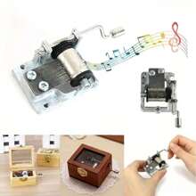 1pc Hand-Cranked Music Box Replacement Movement, Multiple Music Choices, Durable Metal Structure, No Electricity Required, Suitable For DIY Projects, Home Decor And Unique Gifts (Note: When Placed On A Table Or In A Box, The Resonance Is Strong And The Sound Is Relatively Loud. The Sound Effect Varies Depending On The Material)