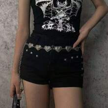 1pc Retro Engraved Heart Elegant Metal Waist Chain